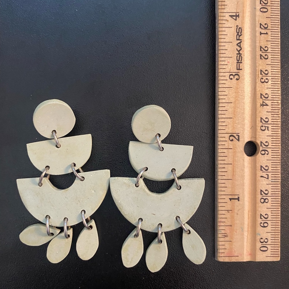 Chic Creamy Green Statement Earrings